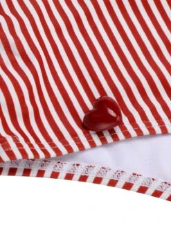 Red 1940s Spaghetti Strap Stripes One-Piece Swimsuit -Retro Pulse Shop SCXL000055 6 compressed