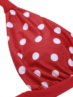 Red 1950s Polka Dot Halter Separate Swimsuit -Retro Pulse Shop SCXL000067 4