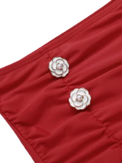 Red 1950s Polka Dot Halter Separate Swimsuit -Retro Pulse Shop SCXL000067 6