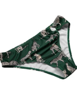 Green 1940s Leopard Halter Split Swimsuit -Retro Pulse Shop SCXL000084 6