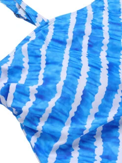 [Plus Size] Blue 1950s Diagonal Stripe One-Piece Swimsuit -Retro Pulse Shop SCXL000088 BL 01 5