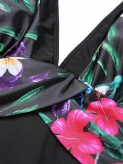 [Plus Size] Multicolor 1960s V-Neck U-Back Swimsuit -Retro Pulse Shop SCXL000089 MC 01 5