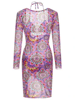 Multicolor 1930s Mandala Bikini Set & Cover-Up -Retro Pulse Shop SCXL000094 MC 1 3