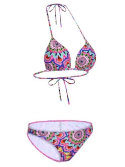 Multicolor 1930s Mandala Bikini Set & Cover-Up -Retro Pulse Shop SCXL000094 MC 1 5
