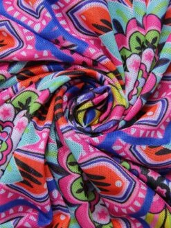 Multicolor 1930s Mandala Bikini Set & Cover-Up -Retro Pulse Shop SCXL000094 MC 1 8