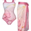 2PCS 1950s Pink Print Swimsuit & Cover-Up -Retro Pulse Shop SCXL000096 P 0102 2 compressed