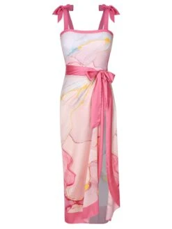 2PCS 1950s Pink Print Swimsuit & Cover-Up -Retro Pulse Shop SCXL000096 P 1 1 compressed