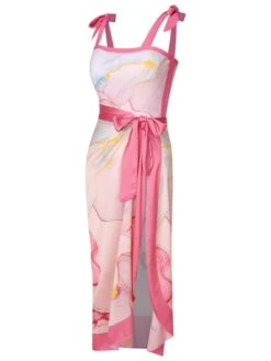 2PCS 1950s Pink Print Swimsuit & Cover-Up -Retro Pulse Shop SCXL000096 P 1 2 compressed