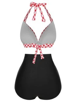 1950s Halter Plaids Lace-Up Swimsuit -Retro Pulse Shop SCXL000102 1 3 compressed