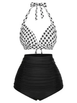 1950s Halter Plaids Lace-Up Swimsuit -Retro Pulse Shop SCXL000102 2 1 compressed