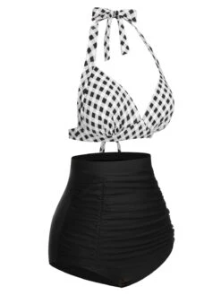 1950s Halter Plaids Lace-Up Swimsuit -Retro Pulse Shop SCXL000102 2 2 compressed