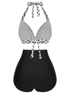 1950s Halter Plaids Lace-Up Swimsuit -Retro Pulse Shop SCXL000102 2 3 compressed