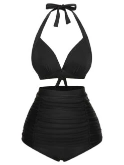 1950s Halter Plaids Lace-Up Swimsuit -Retro Pulse Shop SCXL000102 3 1 compressed