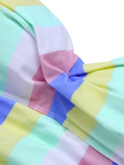 1950s Colorful Striped One-Piece Swimsuit -Retro Pulse Shop SCXL000106 4