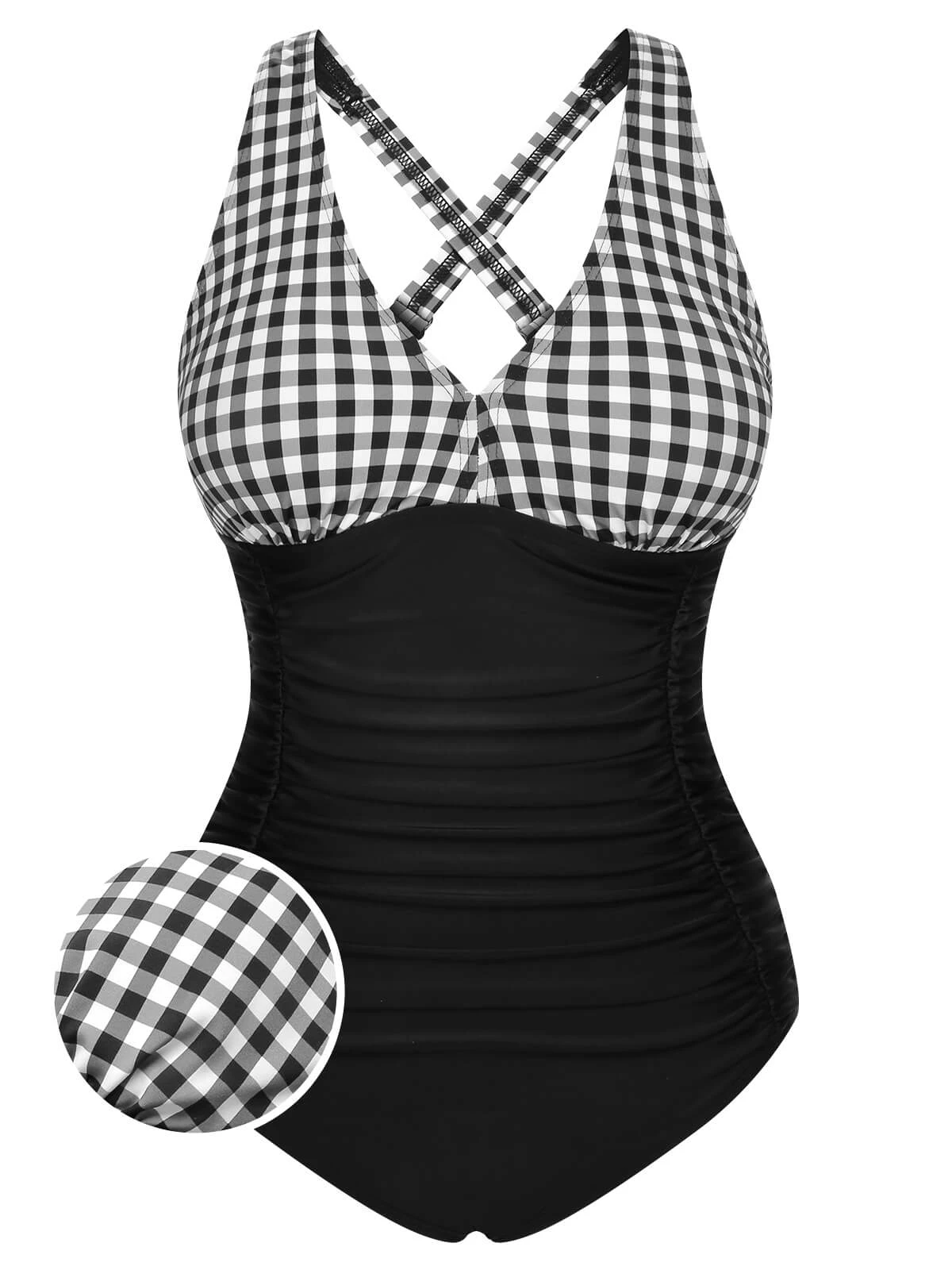 1950s Printed One-Piece Swimsuit 5 1950s Printed One-Piece Swimsuit - Image 3