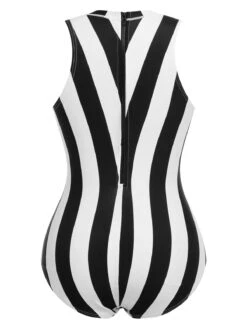 1950s Contrast Stripes Triangle One-Piece Swimsuit -Retro Pulse Shop SCXL000110 1 3 compressed