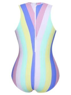 1950s Contrast Stripes Triangle One-Piece Swimsuit -Retro Pulse Shop SCXL000110 2 3 compressed