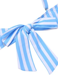 Blue 1950s Striped Heart Button Swimsuit -Retro Pulse Shop SCXL000115 5