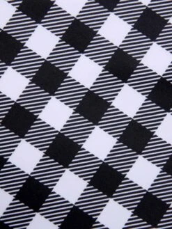 Black & White 1950s Plaid One-Piece Swimsuit -Retro Pulse Shop SCXL000117 5