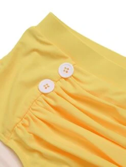 Yellow 1950s Spaghetti Strap Sunflower Plaids Swimsuit -Retro Pulse Shop SCXL000120 4 compressed
