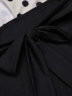 Beige 1950s Polka Dot Halter One-Piece Swimsuit -Retro Pulse Shop SCXL000121 5