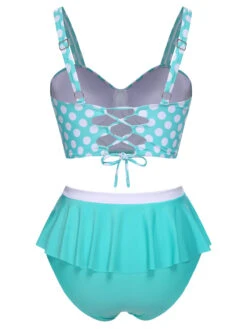 [Plus Size] 1930s Polka Dot Suspender Swimsuit Set -Retro Pulse Shop SCXL000128 T 1 4