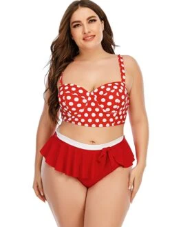 [Plus Size] 1930s Polka Dot Suspender Swimsuit Set -Retro Pulse Shop SCXL000128 TR 01 10