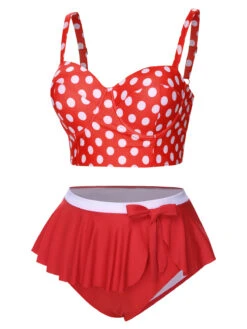[Plus Size] 1930s Polka Dot Suspender Swimsuit Set -Retro Pulse Shop SCXL000128 TR 01 3