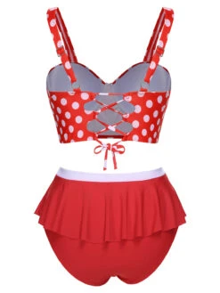 [Plus Size] 1930s Polka Dot Suspender Swimsuit Set -Retro Pulse Shop SCXL000128 TR 01 4