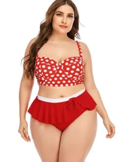 [Plus Size] 1930s Polka Dot Suspender Swimsuit Set -Retro Pulse Shop SCXL000128 TR 01 8