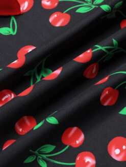 [Plus Size] Black 1960s Cherry One-Piece Swimsuit -Retro Pulse Shop SCXL000132 R 01 6