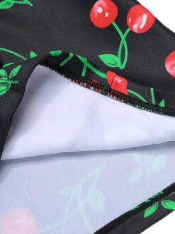 [Plus Size] Black 1960s Cherry One-Piece Swimsuit -Retro Pulse Shop SCXL000132 R 01 7