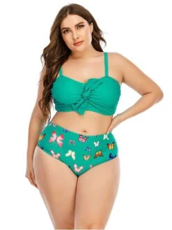 [Plus Size] 1960s Butterflies Bow Decor Swimsuit -Retro Pulse Shop SCXL000137 G 3 compressed