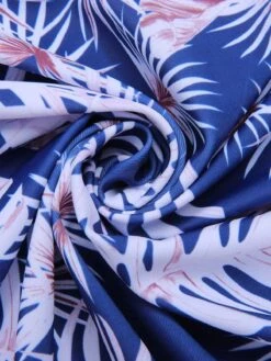 [Plus Size] Blue 1950s Leaves Spaghetti Strap Swimsuit -Retro Pulse Shop SCXL000147 7