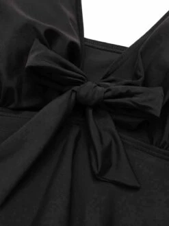 [Plus Size] 1950s Solid Front Tie Ruffle Swimsuit -Retro Pulse Shop SCXL000149 B 4