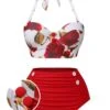 Red 1940s Halter Roses Swimsuit -Retro Pulse Shop SCXL000153 01 compressed