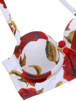 Red 1940s Halter Roses Swimsuit -Retro Pulse Shop SCXL000153 4 compressed