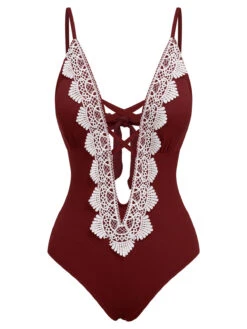 1930s Lace Knitted One-Piece Swimsuit -Retro Pulse Shop SCXL000154 DR 01 2