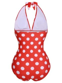 1930s Halter Lace-Up Polka Dots One-Piece Swimsuit -Retro Pulse Shop SCXL000155 R 6 5 compressed
