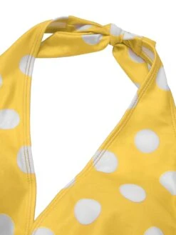 1930s Halter Lace-Up Polka Dots One-Piece Swimsuit -Retro Pulse Shop SCXL000155 Y 4 compressed