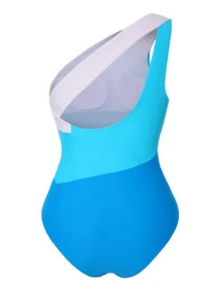 1940s Color Block One Shoulder One-Piece Swimsuit -Retro Pulse Shop SCXL000161 BL 4