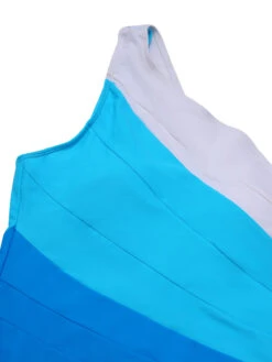 1940s Color Block One Shoulder One-Piece Swimsuit -Retro Pulse Shop SCXL000161 BL 5