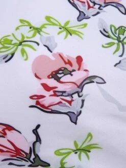 1940s Strap Contrast Floral Lace-Up Swimsuit -Retro Pulse Shop SCXL000168 5 compressed