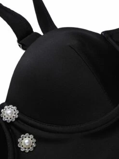 Black 1960s Polka Dots Mesh Swimsuit 13 Black 1960s Polka Dots Mesh Swimsuit -Retro Pulse Shop SCXL000171 4