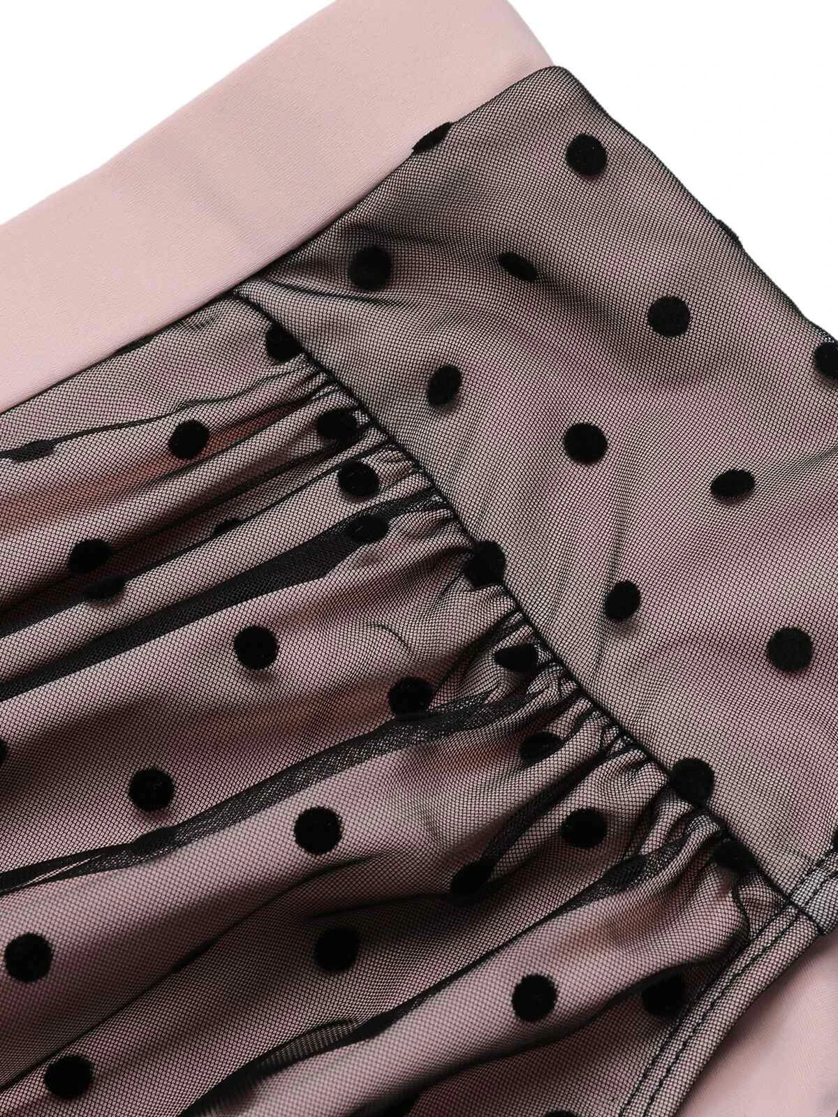 Black 1960s Polka Dots Mesh Swimsuit 9 Black 1960s Polka Dots Mesh Swimsuit - Image 7