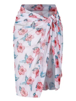 [Plus Size] Wine Red 1930s Floral Bikini Set & Cover-Up -Retro Pulse Shop SCXL000180 1 2