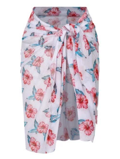 [Plus Size] Wine Red 1930s Floral Bikini Set & Cover-Up -Retro Pulse Shop SCXL000180 2 2