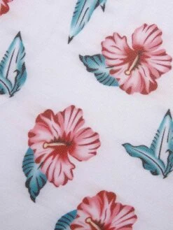 [Plus Size] Wine Red 1930s Floral Bikini Set & Cover-Up -Retro Pulse Shop SCXL000180 6