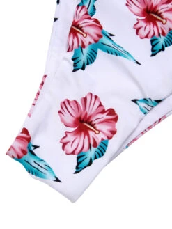 [Plus Size] Wine Red 1930s Floral Bikini Set & Cover-Up -Retro Pulse Shop SCXL000180 6 2