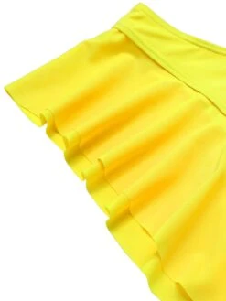 [Plus Size] Yellow 1940s Ruffles Floral Swimsuit -Retro Pulse Shop SCXL000185 4 compressed